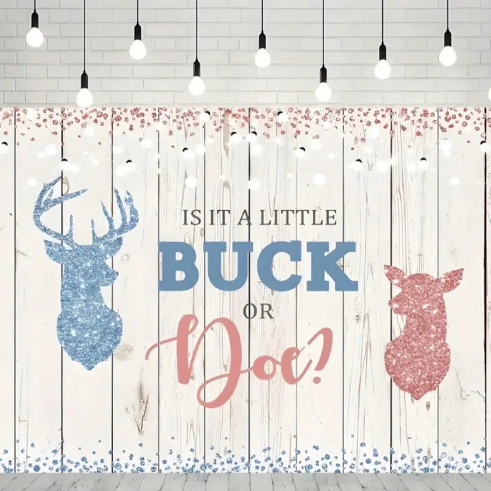 Gender Reveal Backdrop with Deer Design